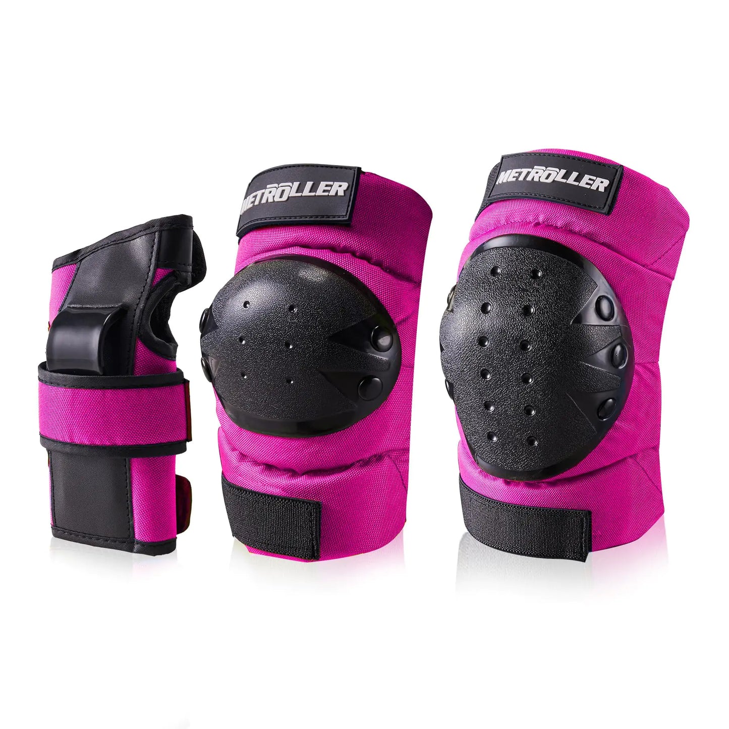 🛡️ METROLLER Protective Gear Set - 3-in-1 Knee Elbow Wrist Guards for Skateboarding
