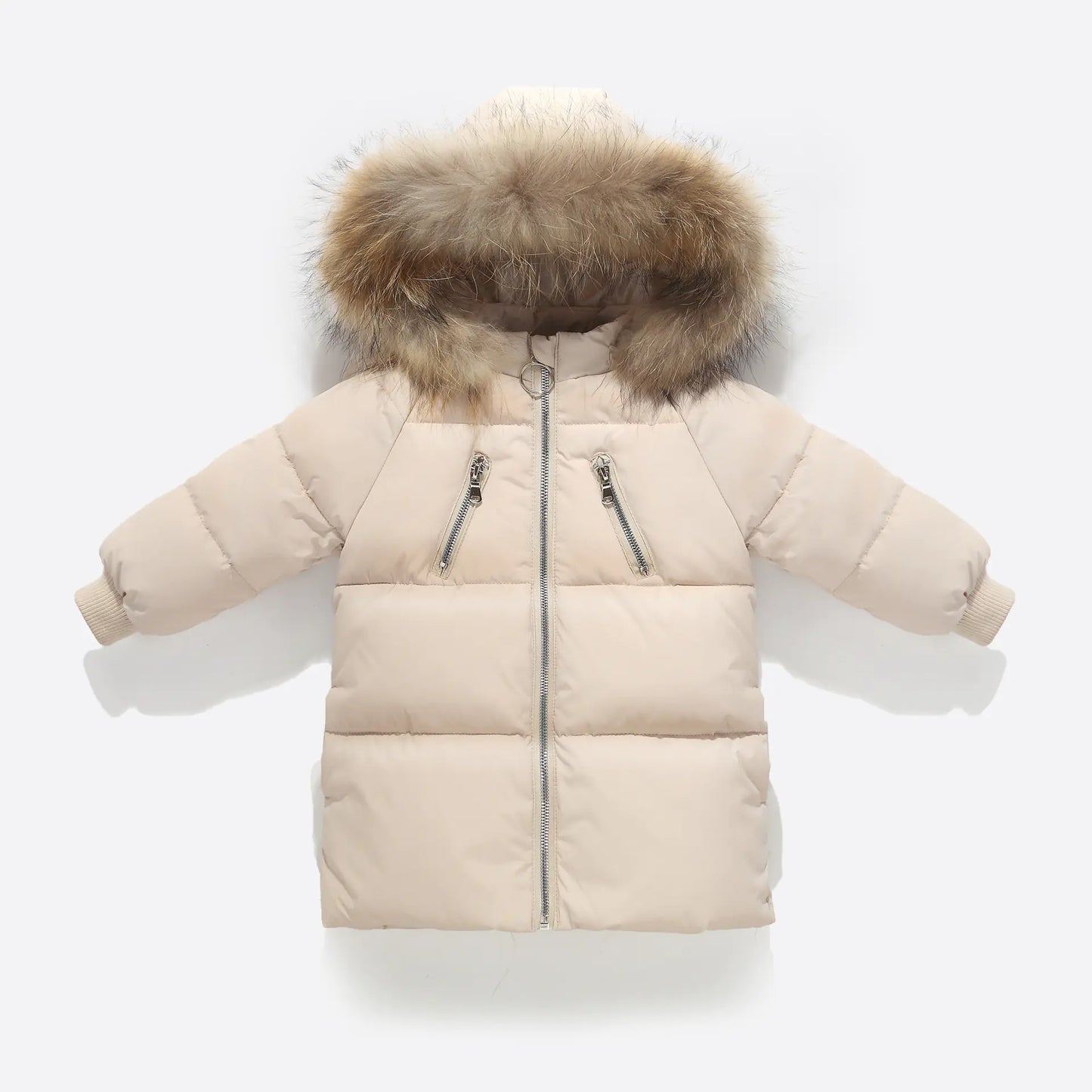 🧥: Kids' Solid Color Down Jacket with Fur Collar - Classic Winter Coat