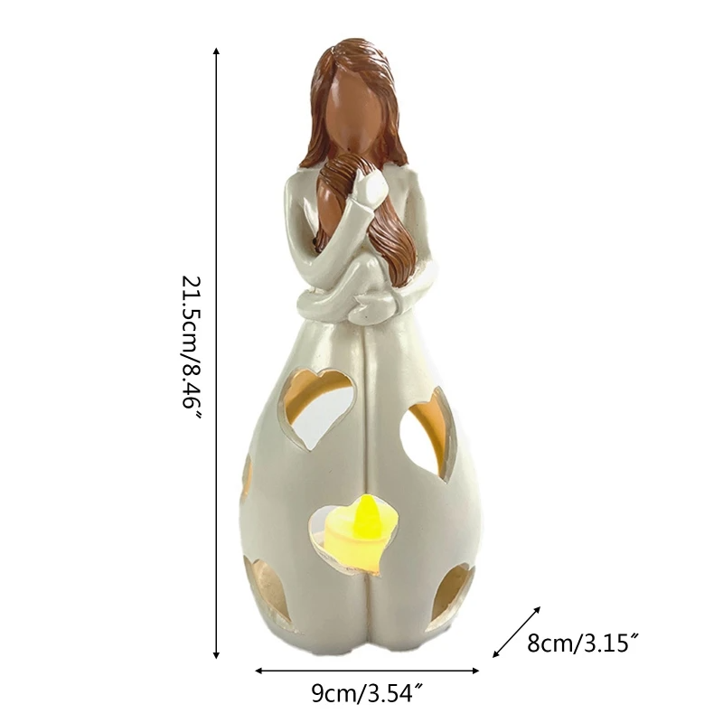 🕯️: LED Candle Holder Resin Decoration Statue - Mother's Day Gift