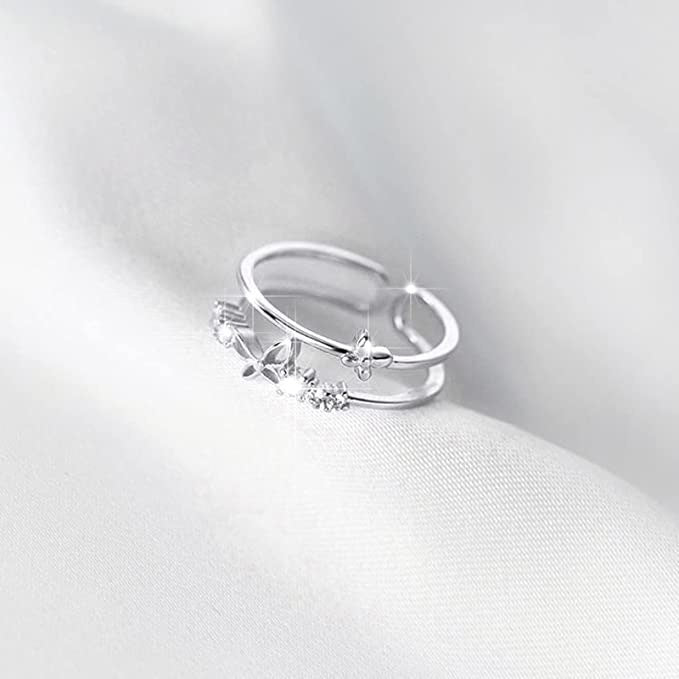 🦋: Women's Fashion Double Layer Butterfly Diamond Ring Set