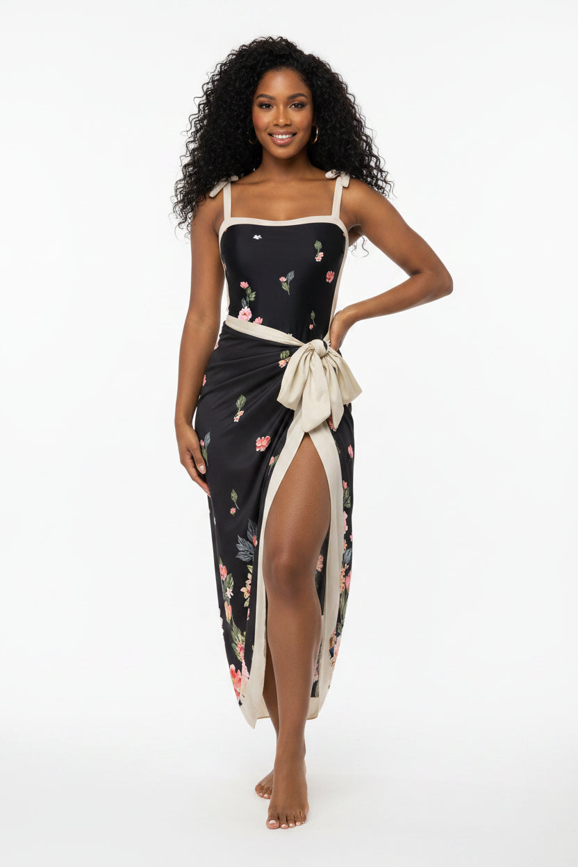 👙: Retro French One-Piece Swimsuit for Vacation