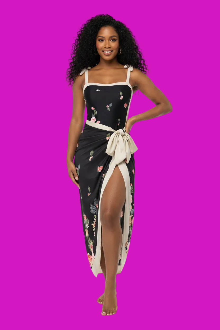 👙: Retro French One-Piece Swimsuit for Vacation
