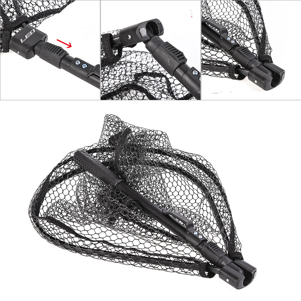 🎣: Folding Fly Fishing Net – Portable Aluminum Catch & Release Landing Net