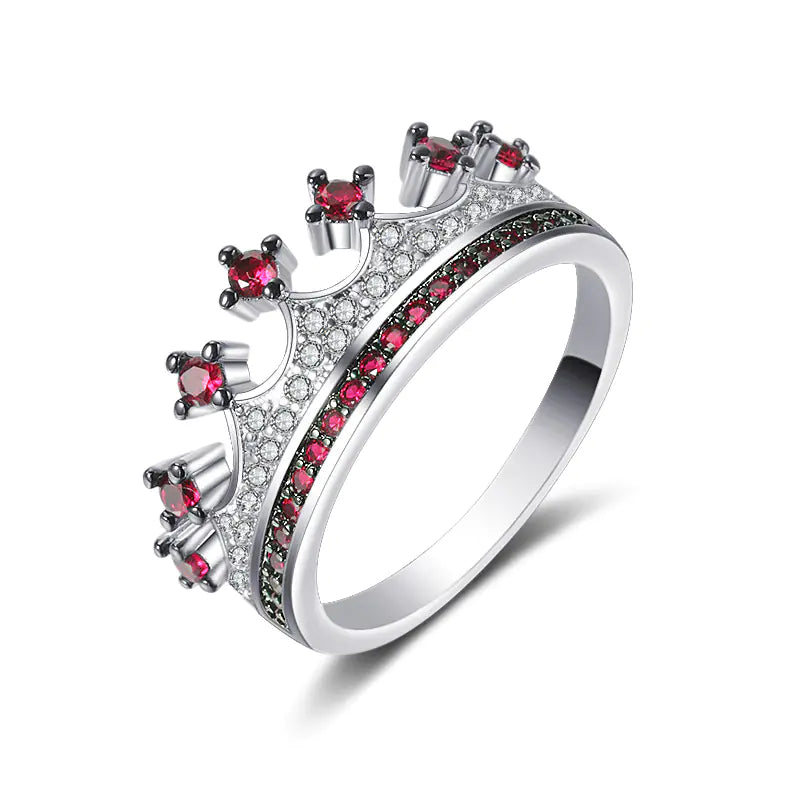 💎: Two-Tone Heart Shaped Zircon Ring - Romantic Dual-Color Jewelry