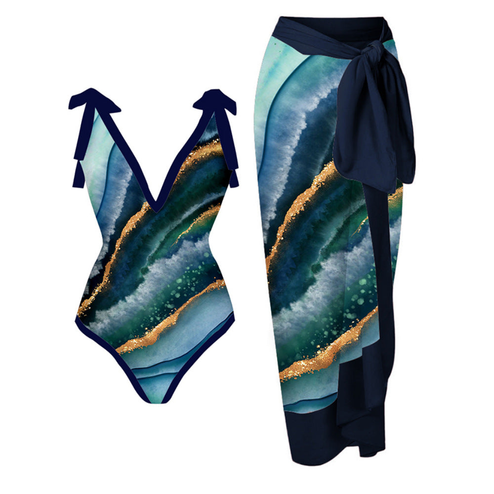 👙: Retro French One-Piece Swimsuit for Vacation