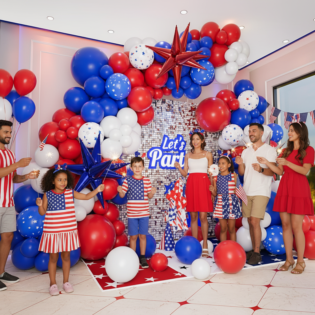 🎈: 161-Piece Red White & Blue Balloon Arch Kit – Patriotic Garland for 4th of July, Graduation & More