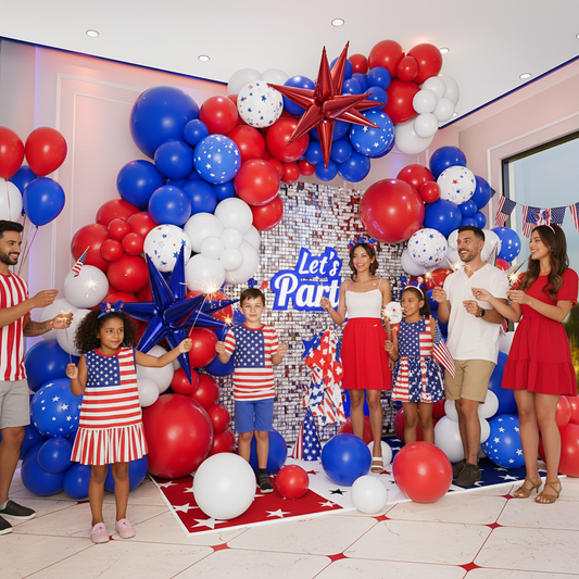 🎈: 161-Piece Red White & Blue Balloon Arch Kit – Patriotic Garland for 4th of July, Graduation & More