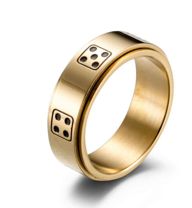 💍: Rotatable Titanium Steel Dice Ring for Men