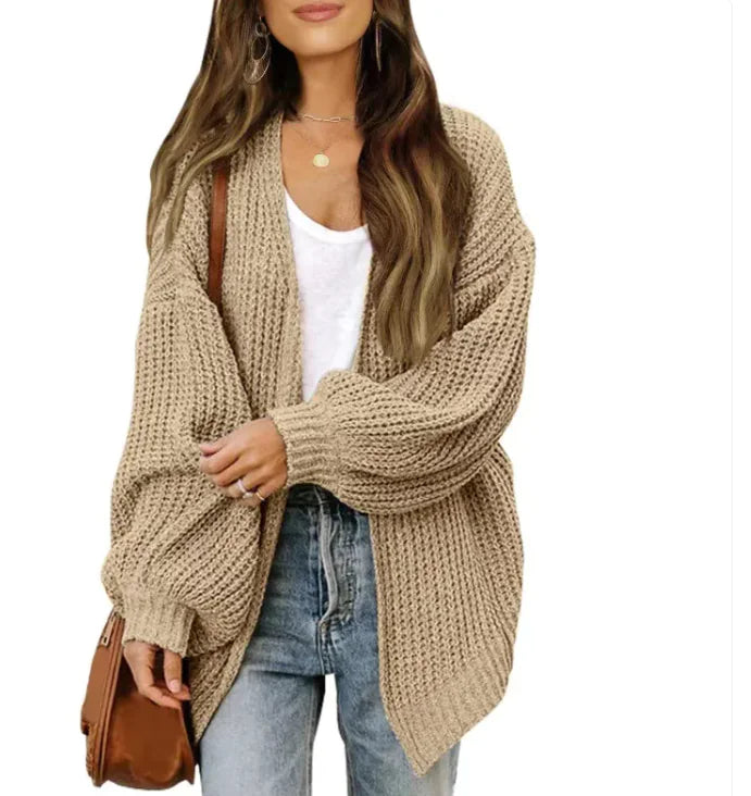 🧥: Loose Retro Sweater Coat Women's Mid-length Knitted Cardigan