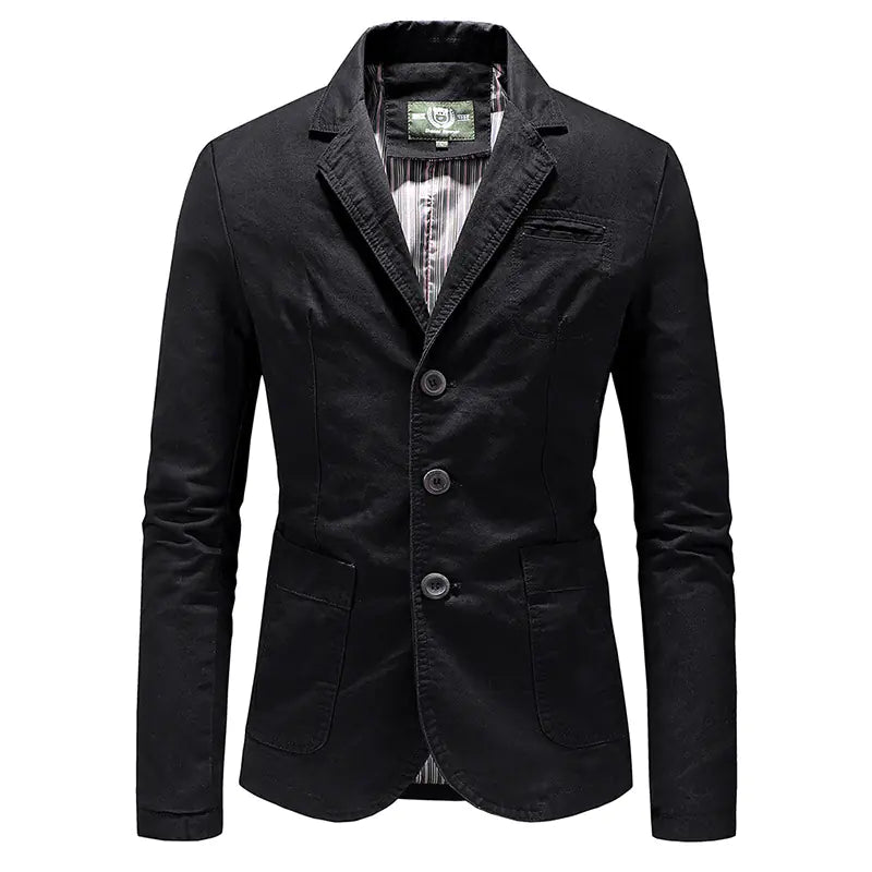 🧥: Men's Solid Color Single Breasted Jacket