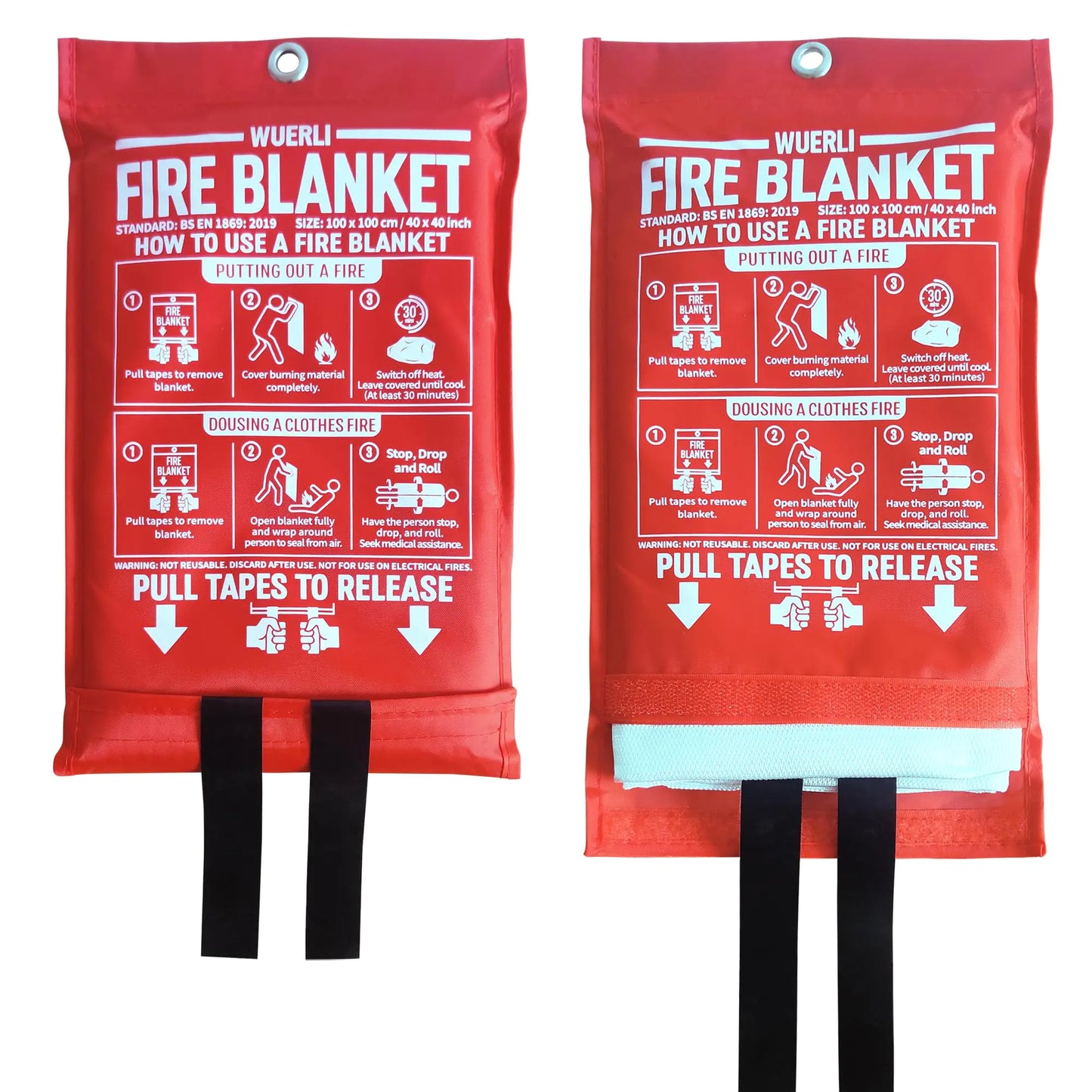 🔥: WUERLI Fire Blanket - 40" x 40" Emergency Fire Safety (2 Pack)