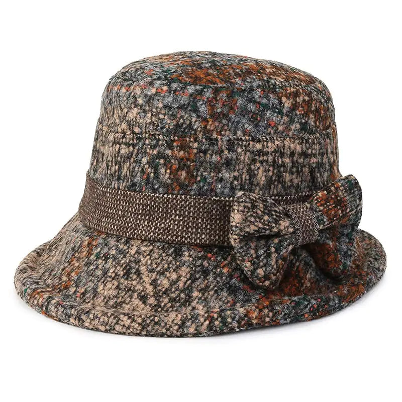 🧶: Thickened Tweed Fisherman's Hat for Women - Warm Winter Cap