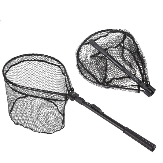 🎣: Folding Fly Fishing Net – Portable Aluminum Catch & Release Landing Net