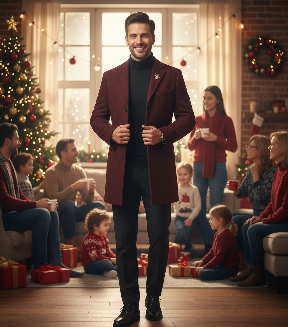 🧥: Premium Wool Overcoat - Classic Men's Winter Outerwear