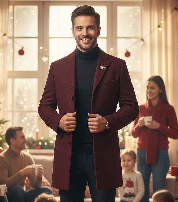 🧥: Premium Wool Overcoat - Classic Men's Winter Outerwear