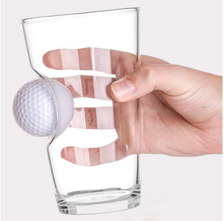 ⛳: Golf Ball Beer Mug — Unique Hand-Blown Glass Cup for Golf Lovers