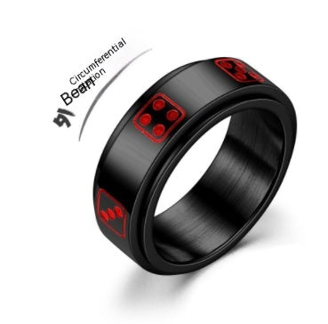 💍: Rotatable Titanium Steel Dice Ring for Men
