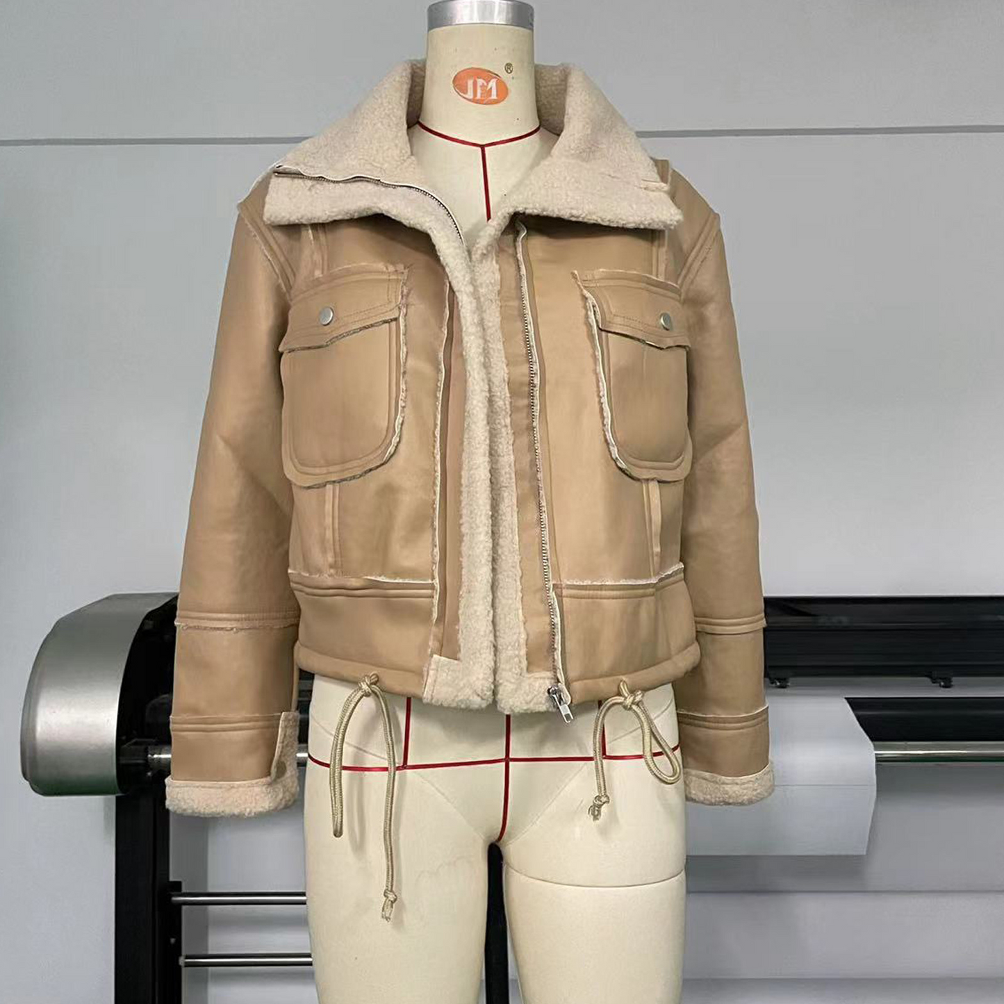 🧥: Moto-Style Fleece-Lined Jacket