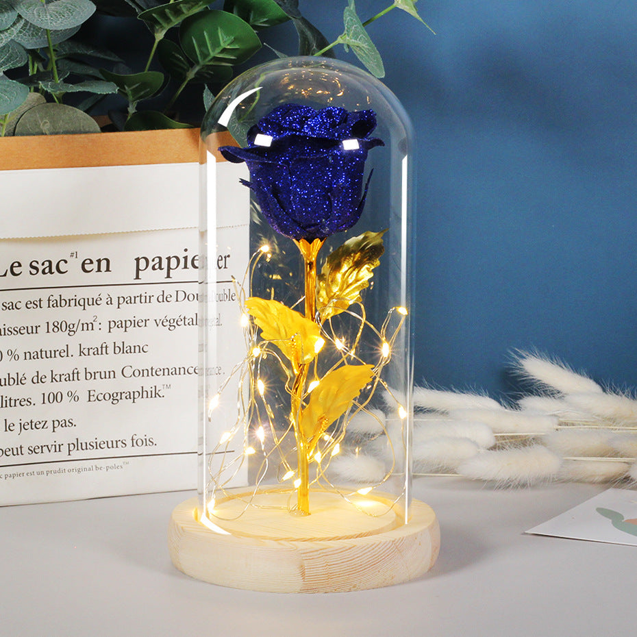 🌹: Eternal Rose LED Light in Glass Cover – Handmade Immortal Flower Gift for Valentine's Day, Mother's Day & Weddings