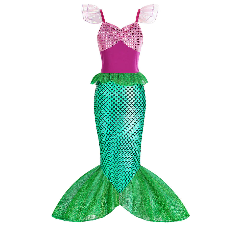 🧜‍♀️: Halloween Mermaid Dress for Girls - Ariel Style