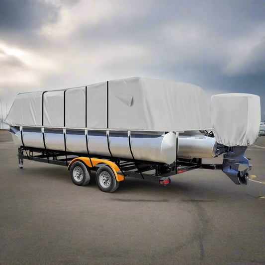 ⛵ Fuprosico 1200D Pontoon Cover 17-20ft - Heavy Duty Waterproof with Motor Cover