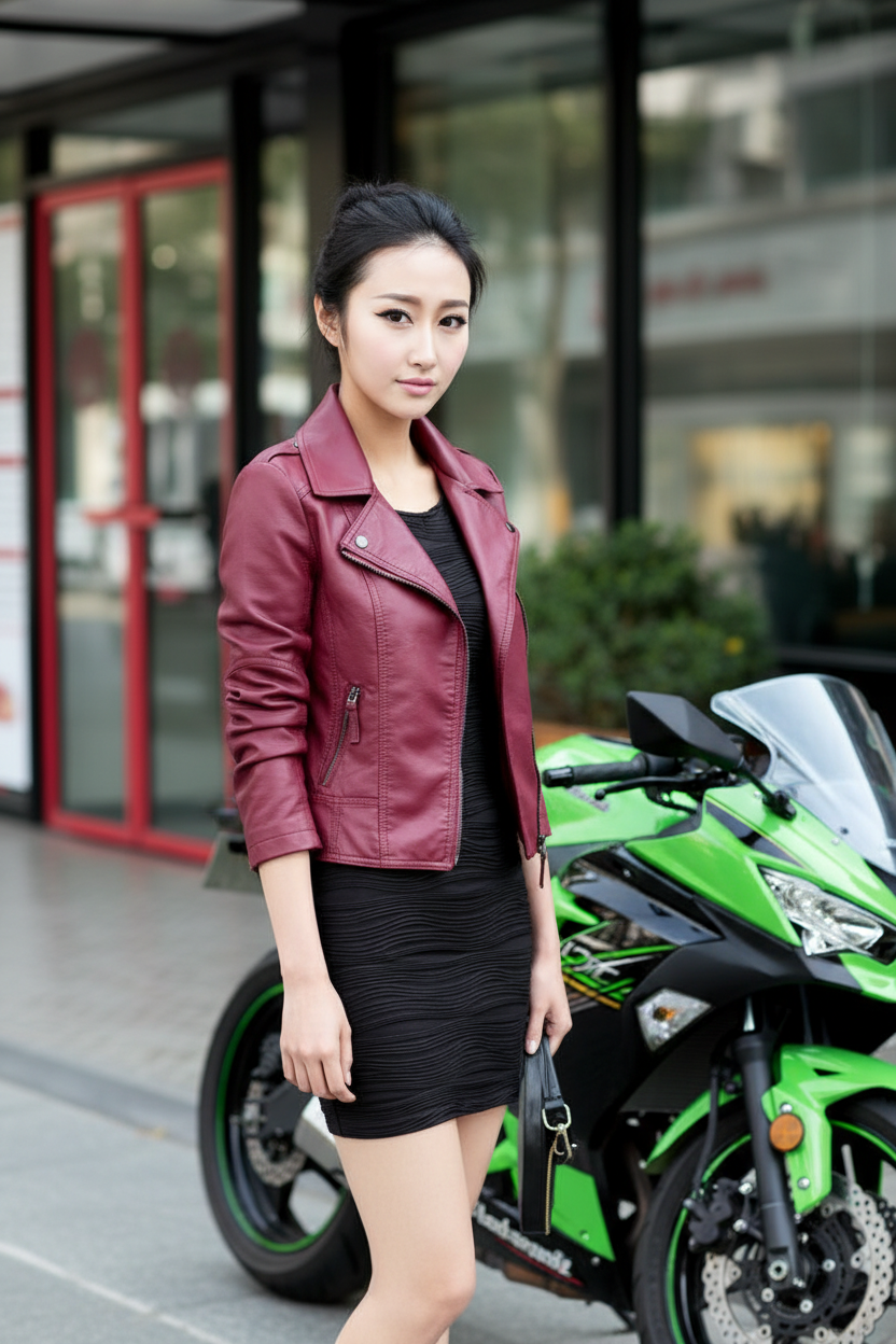 🧥: Women's Leather Motorcycle Jacket