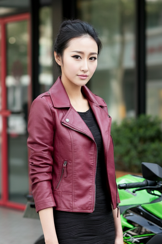 🧥: Women's Leather Motorcycle Jacket
