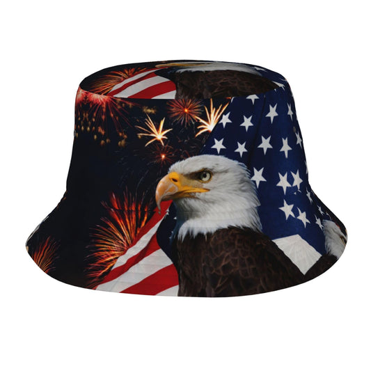 🎩: USA Flag Bucket Hat - Wide Brim 4th of July Sun Protection Hat for Men & Women