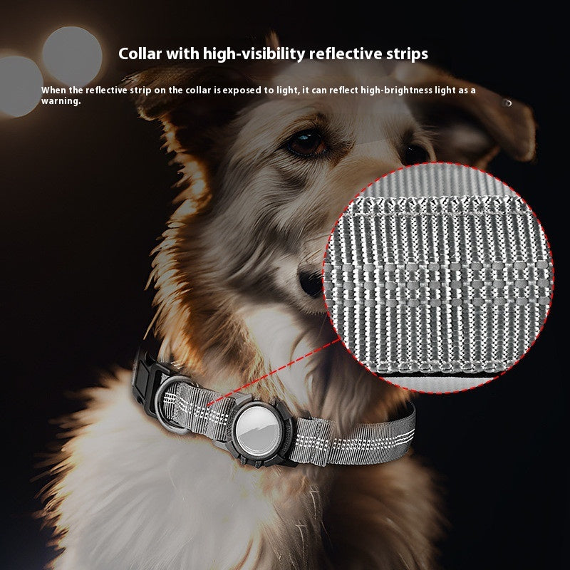 🐕: AirTag Dog Collar – Reflective Waterproof Collar with Transparent AirTag Cover