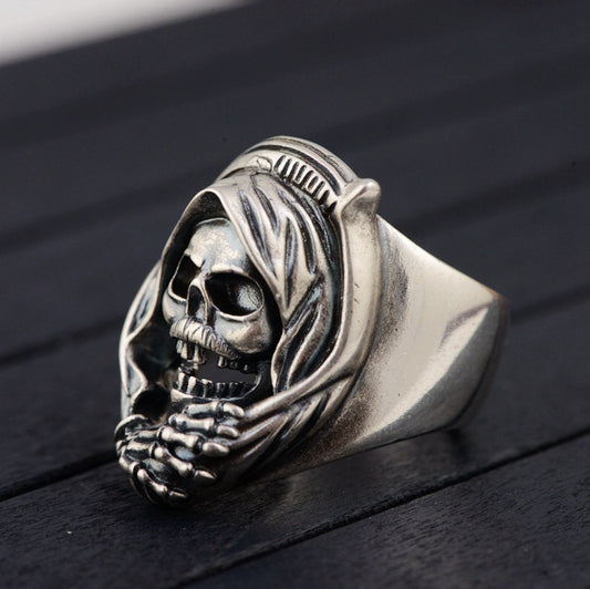 💀: Skull Ring — Adjustable Open Style Copper Statement Ring