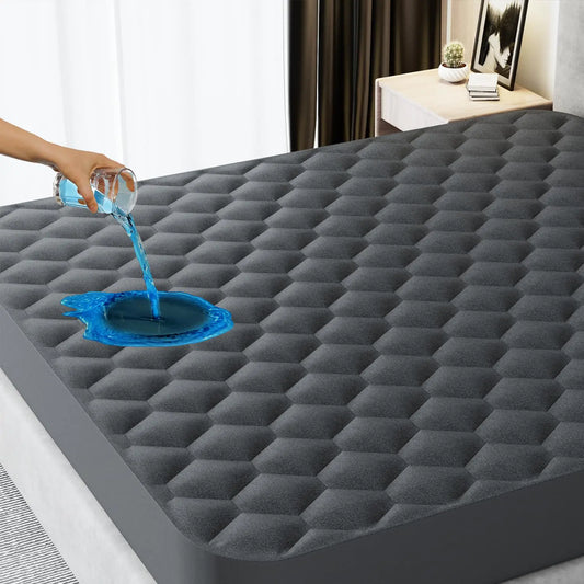 🛏️: Waterproof King Mattress Protector - Noiseless Deep Pocket Fitted Pad 8-21 Inches