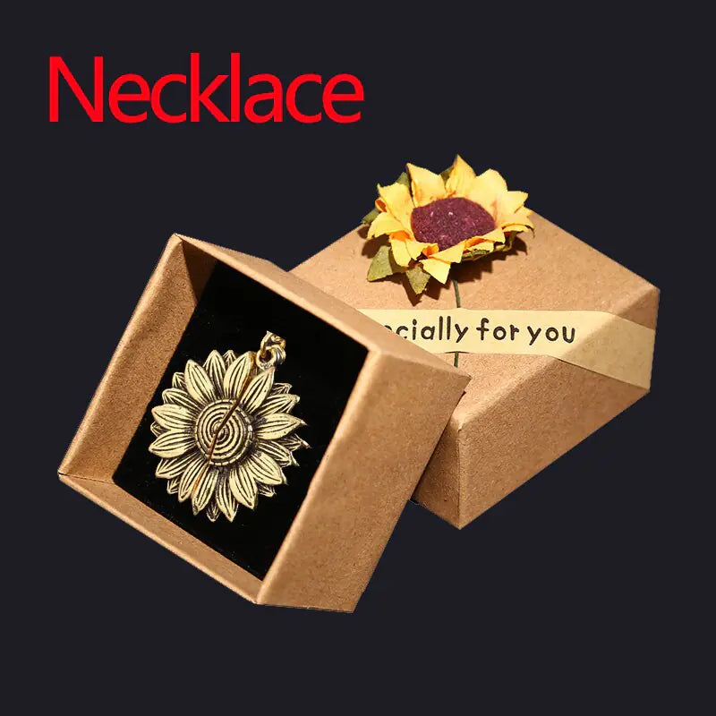 Sunflower Necklace And Hidden Message Necklace