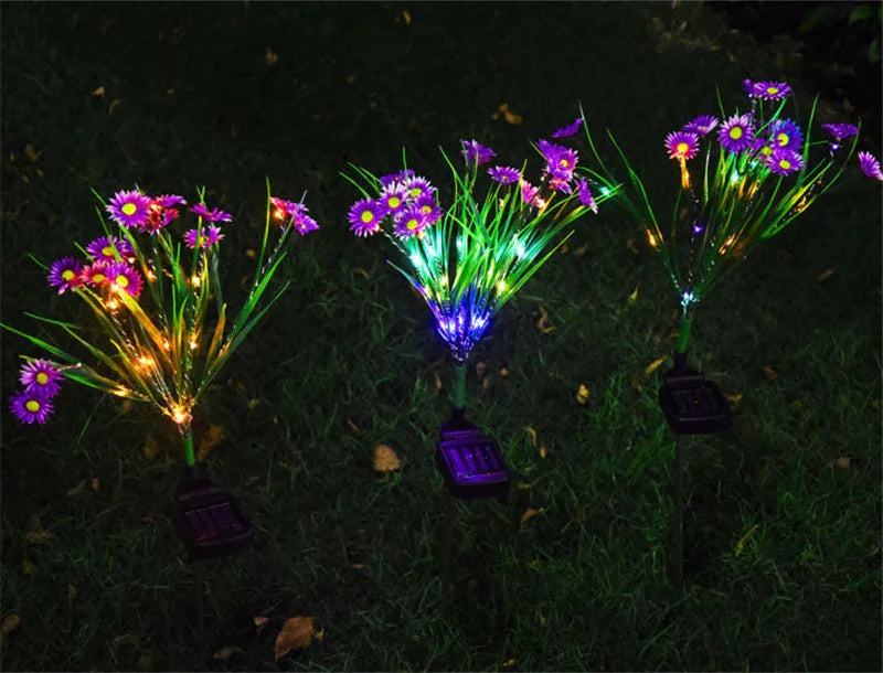 🌸 Solar Garden Lights LED Flower Stake - Waterproof Outdoor Patio Decor