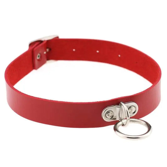 🖤: PU Leather Gothic Choker with Chain - Edgy Fashion Statement