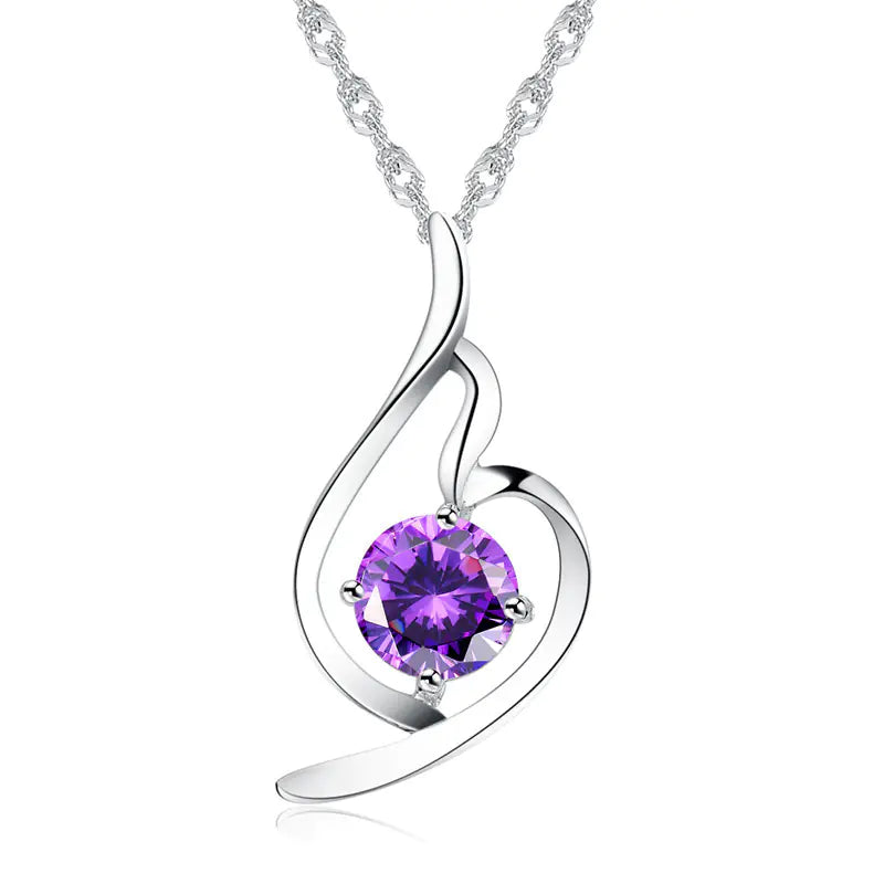 💎: 925 Sterling Silver Stylish Diamond Pendant Necklace - Elegant Fashion Jewelry