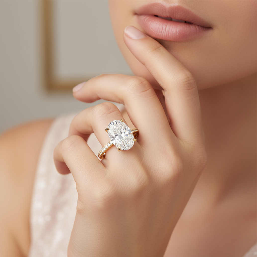 Gold Diamond Engagement Ring Lifestyle