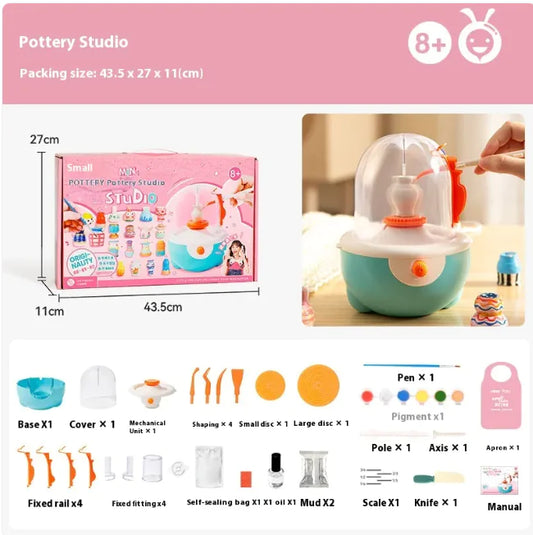 Kids' Electric Pottery Wheel – DIY Clay Craft Kit for Creative Fun