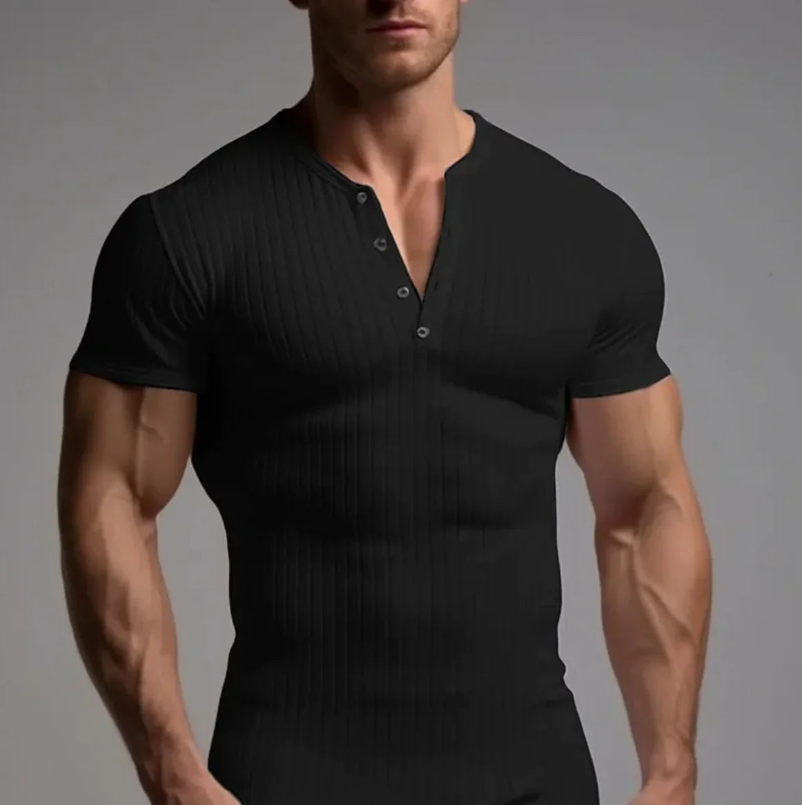 👕: Men's Stretch Fit Solid Color Short-Sleeve T-Shirt