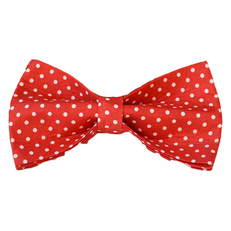 Red Dot Dog Collar & Leash Set with Bow Tie