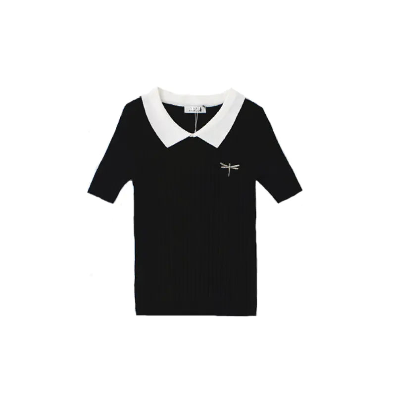 👗: Jennie Style Blackpink Inspired Polo Knit Top for Women