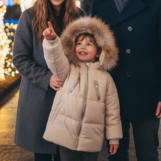 🧥: Kids' Solid Color Down Jacket with Fur Collar - Classic Winter Coat