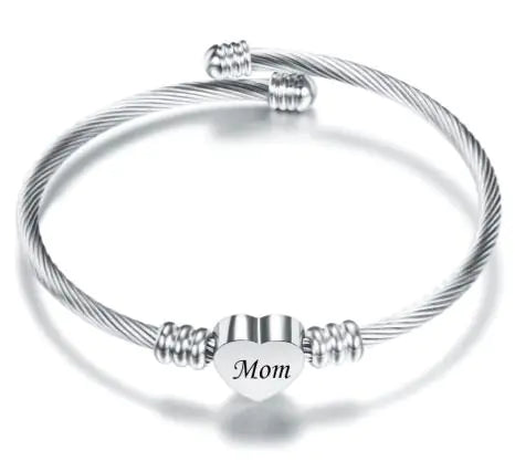 💖: Stainless Steel Braided Bracelet for Mom - Mother's Day Gift Jewelry