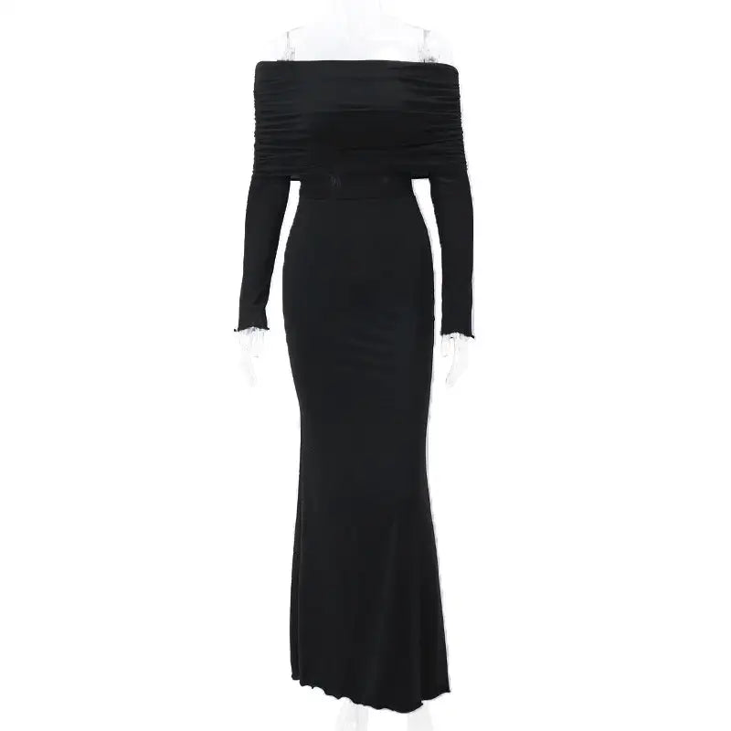 👗: Elegant Off Shoulder Dress - Sophisticated Strapless Evening Wear
