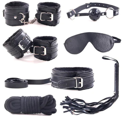 🎀 7-Piece Plush Intimate Play Set - Luxury Bondage Collection
