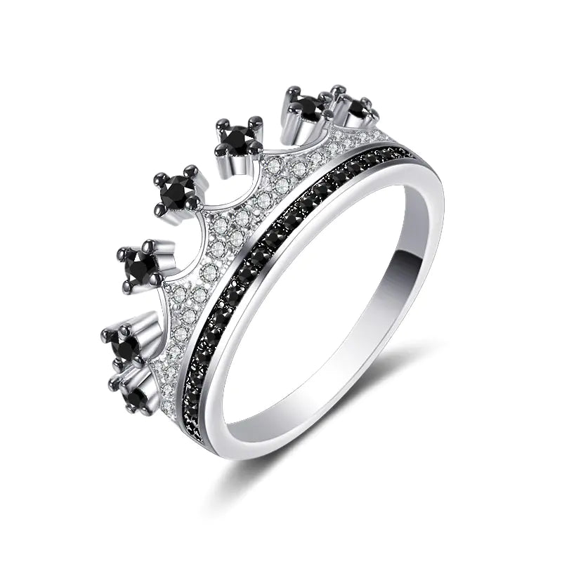 💎: Two-Tone Heart Shaped Zircon Ring - Romantic Dual-Color Jewelry