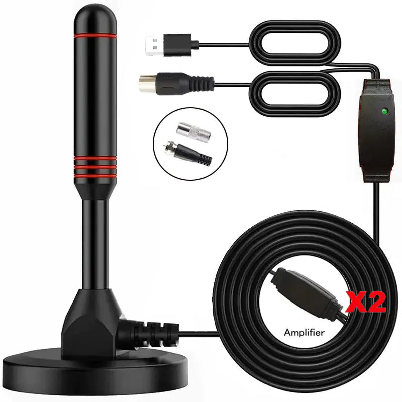 📡 Indoor/Outdoor Suction Cup TV Antenna - DVB-T2 DTMB Digital Signal Booster