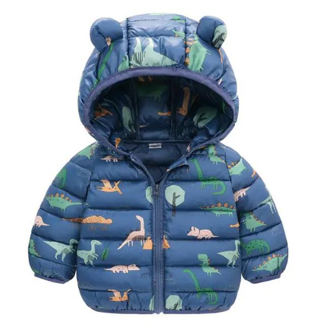 🧥: Cartoon Dinosaur Down Jacket for Kids 1-5 Years