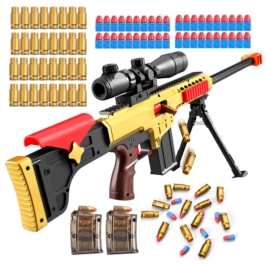 🔫: Kyliandi Gold Sniper Rifle - Premium Shell Ejecting Foam Blaster with Precision Scope