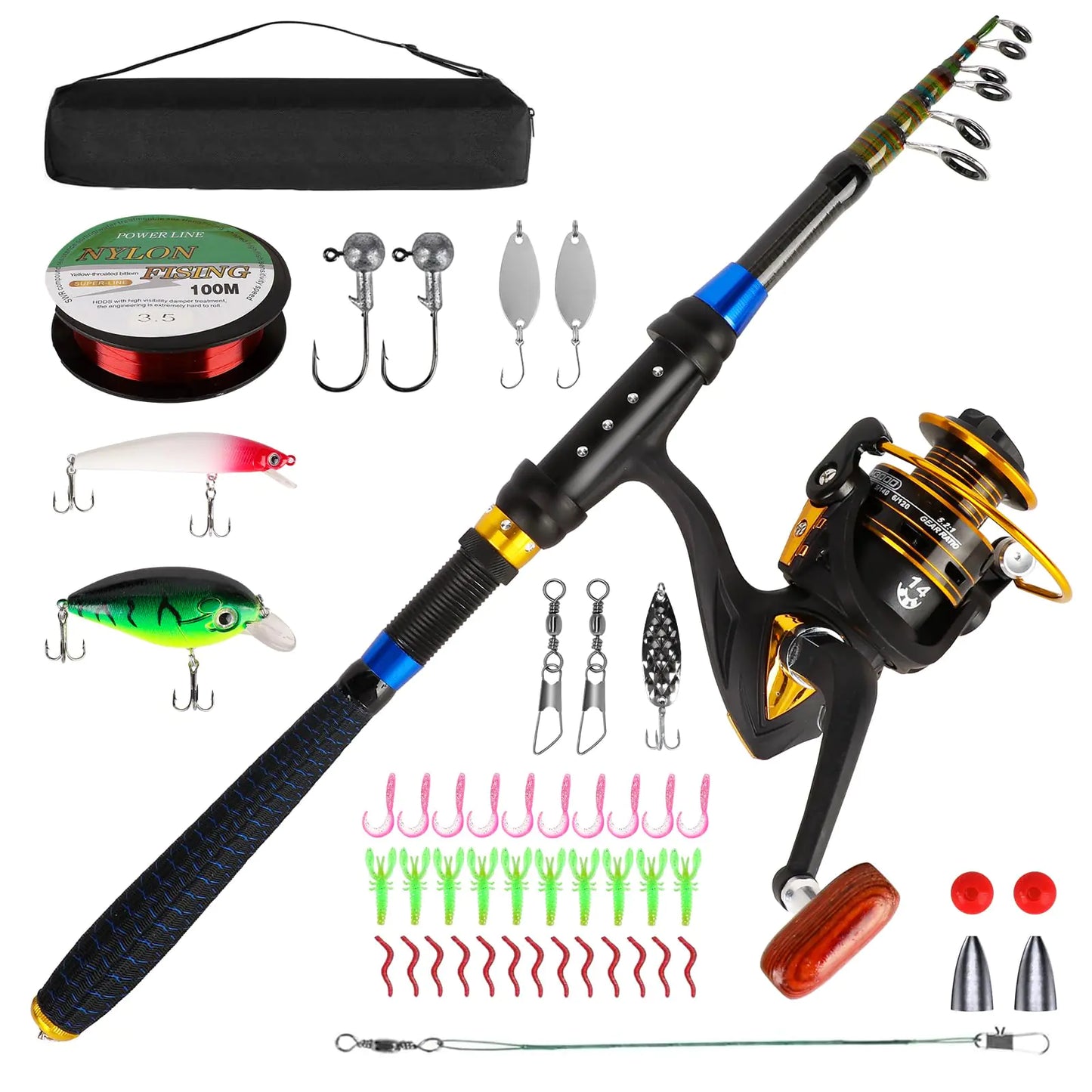 🎣 Kids Fishing Pole Set - Telescopic Rod & Reel Combo Kit for Boys & Girls