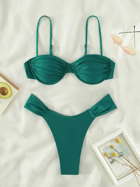 Beach Chic Solid Micro Bikini Set